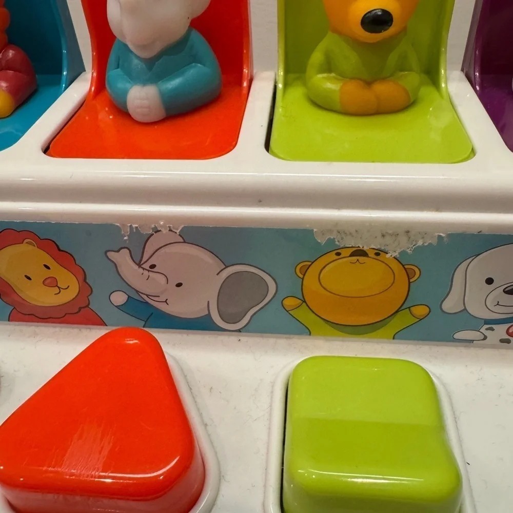 Battat Interactive Animal Pop-Up Toy with Colorful Buttons Infant Baby Toddler